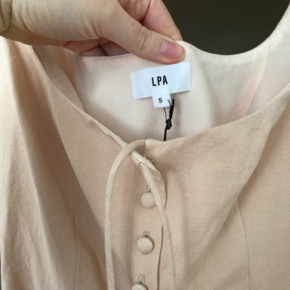 LPA Linen Mini Peasant Dress sz S - Picture 3 of 9
